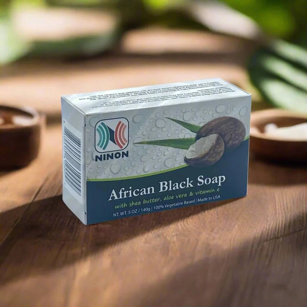 African Black Soap with Shea Butter 5oz / 140g - OUMY